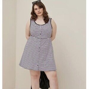 NWT Torrid multi stripe mini jersey button front dress size 4X